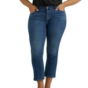 Lee Women’s Stretch Mid-Rise Dark Wash Denim Capri Pants Size 14M NWT